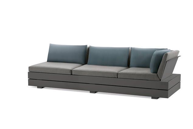 Malmö Banc lounge 3 places aluminium 1