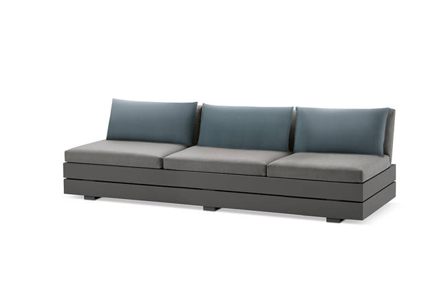 Malmö 3er Loungebank Aluminium