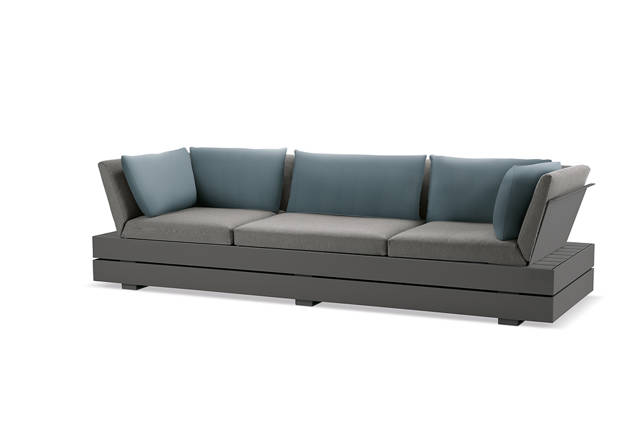 Malmö 3er Loungebank Aluminium