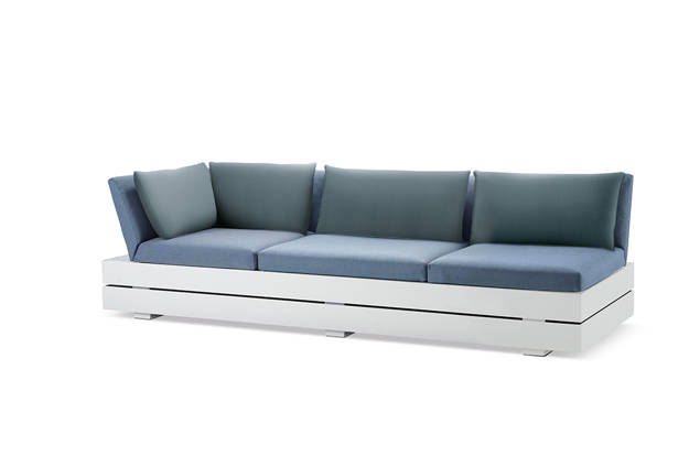 Malmö Banc lounge 3 places aluminium