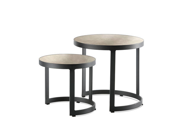 Lucca Set de table d'appoint aluminium