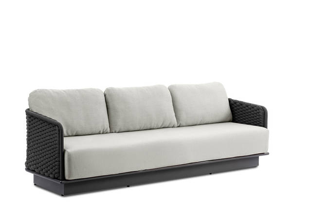 Messina 3er Loungebank Aluminium
