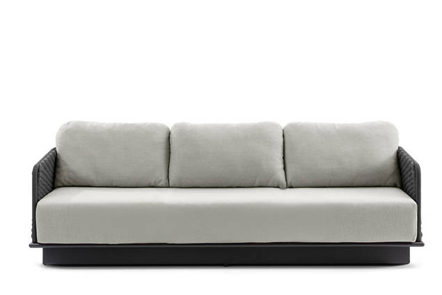 Messina 3er Loungebank Aluminium 2