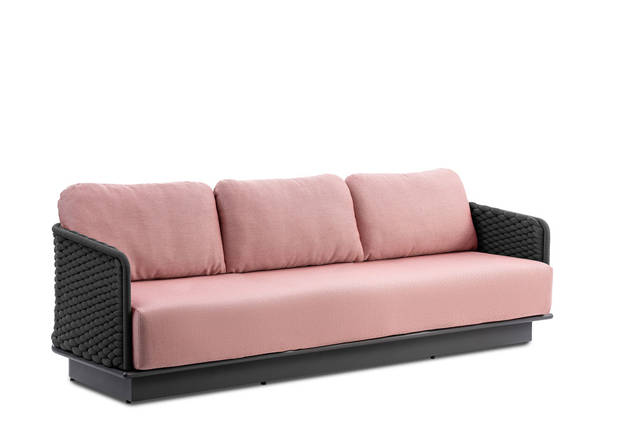 Messina Banc lounge 3 places aluminium