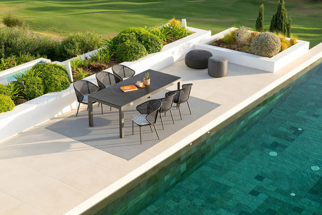 Kopenhagen Gartentisch Set Aluminium/Rope