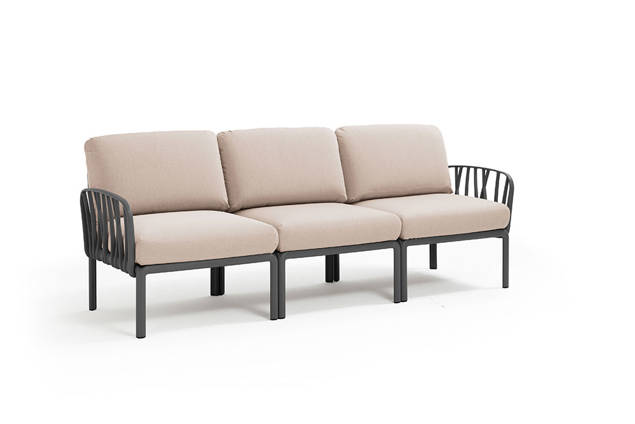 Komodo 3er Loungebank Kunststoff