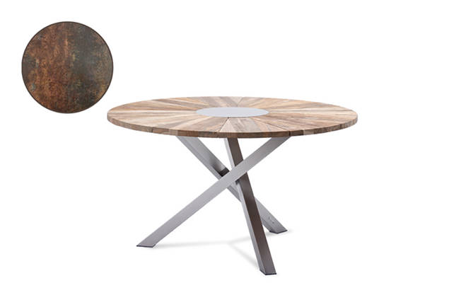 Alaska Table de jardin ronde acier inoxydable Ø100 cm