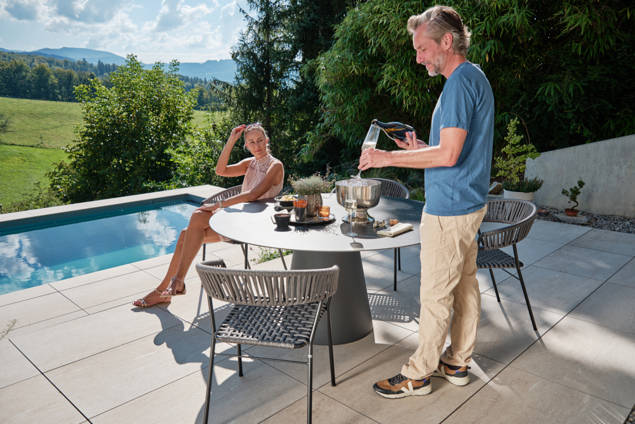 San Marino Gartentisch Set Aluminium/Rope