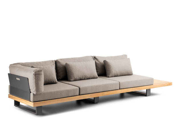 Amalfi 3er Loungebank Ecke Aluminium