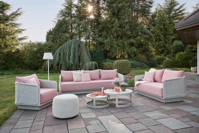 Messina 3er Loungebank Aluminium 6