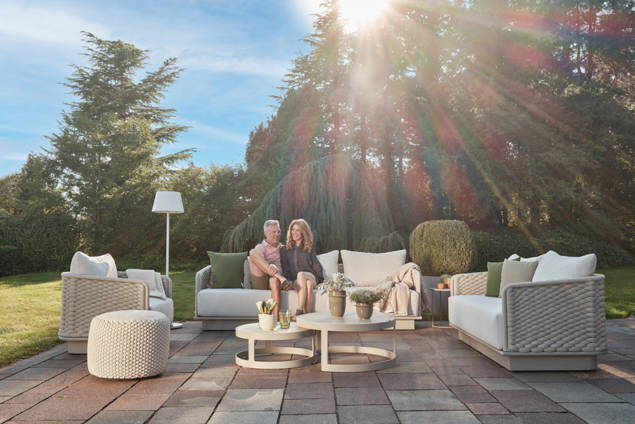 Messina 3er Loungebank Aluminium 5