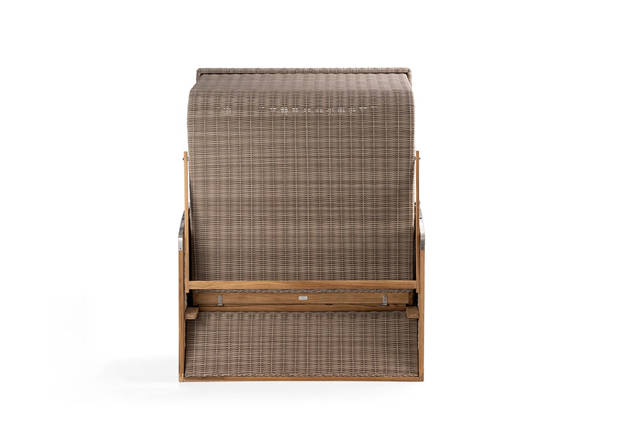 Kampen Strandkorb XL Set Rattan/Holz 5