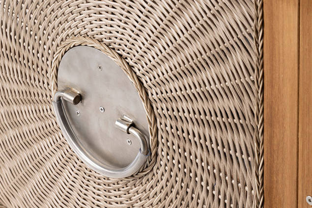 Kampen Strandkorb XL Set Rattan/Holz 9