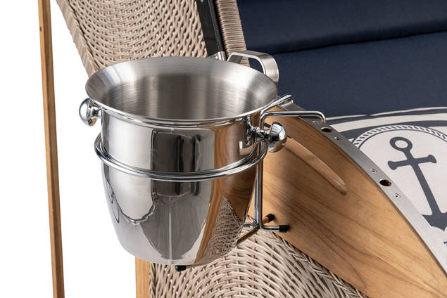 Kampen Strandkorb XL Set Rattan/Holz 10