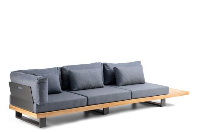 Amalfi 3er Loungebank Ecke Aluminium