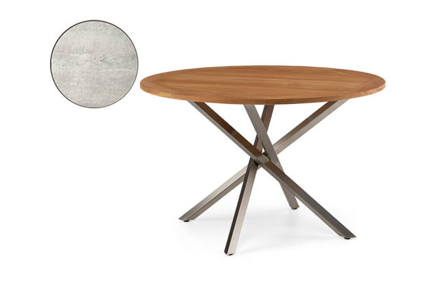 Alaska Table de jardin ronde acier inoxydable Ø115 cm