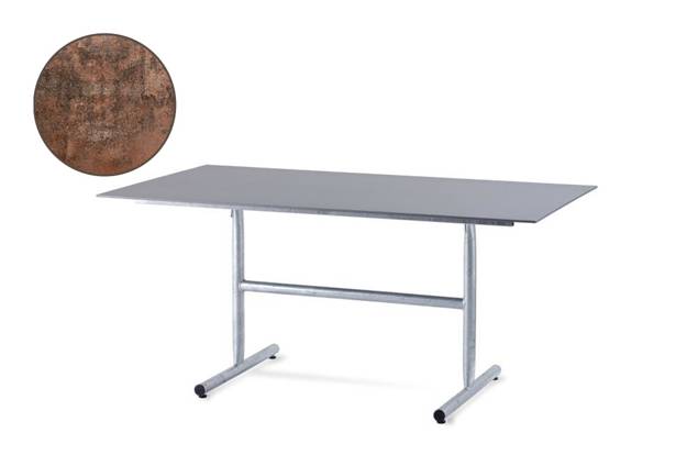 Titlis Table de jardin pliante acier 160x90 cm