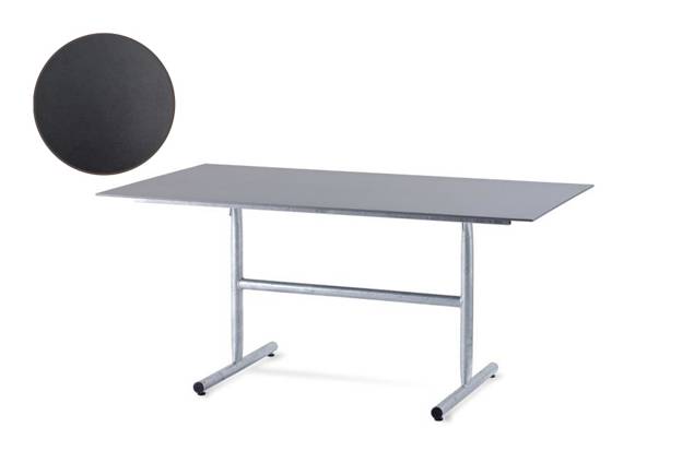 Titlis Table de jardin pliante acier 140x80 cm