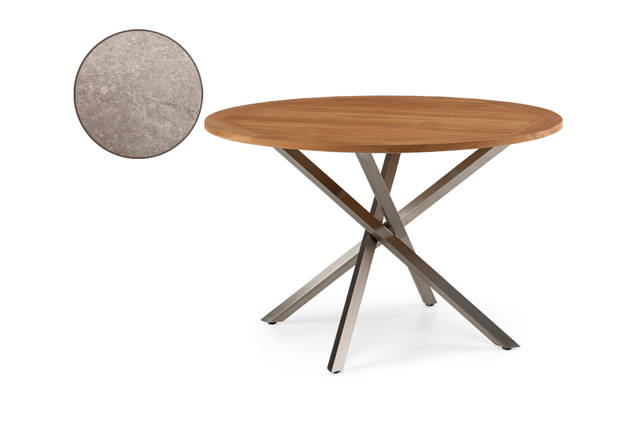 Alaska Table de jardin ronde acier inoxydable Ø130 cm