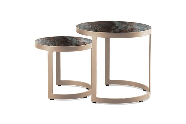 Lucca Beistelltisch Set Aluminium 1
