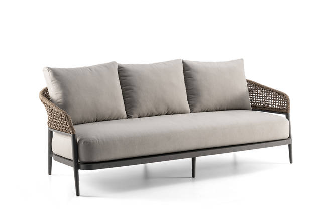 Enna 3er Loungebank Aluminium