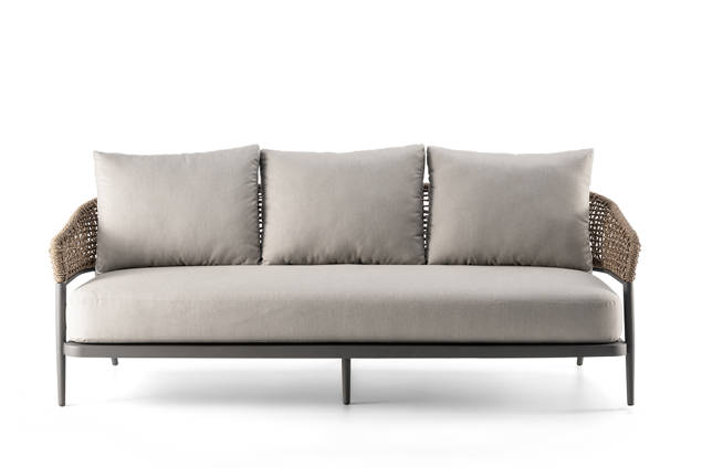 Enna 3er Loungebank Aluminium 4
