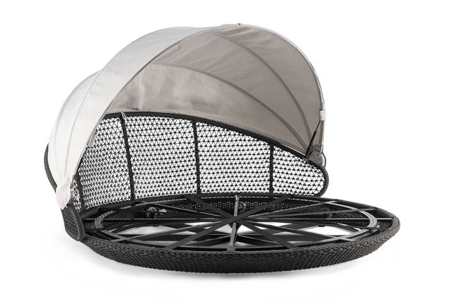 Medulin Lit de jardin rond rotin 1