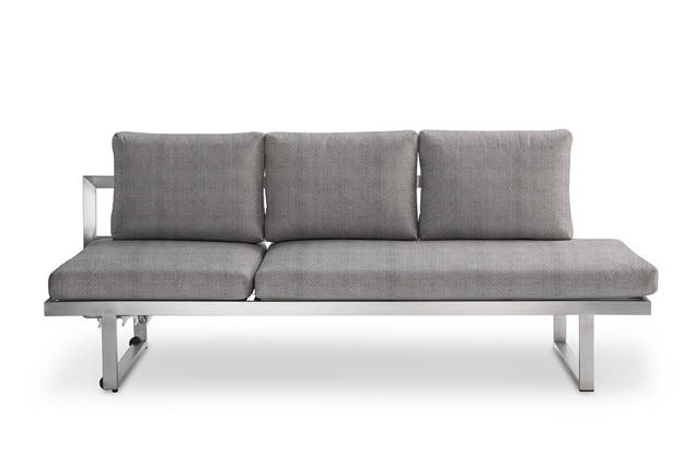 Tosca Banc lounge dînatoire 3 places acier inoxydable