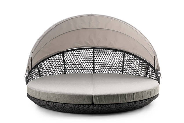 Medulin Lit de jardin rond rotin 5