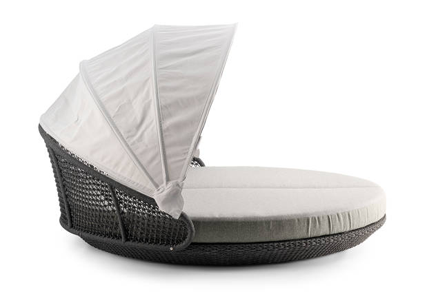 Medulin Lit de jardin rond rotin 3