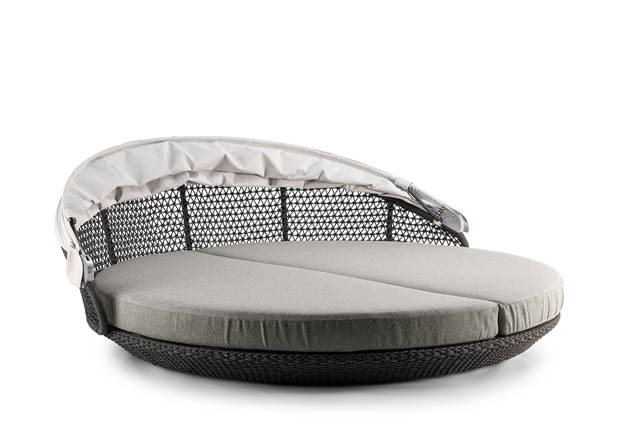 Medulin Lit de jardin rond rotin 2