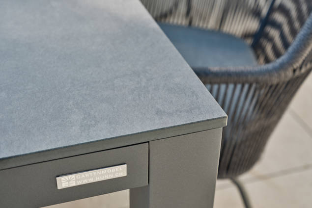 Kopenhagen Gartentisch Set Aluminium/Rope 2