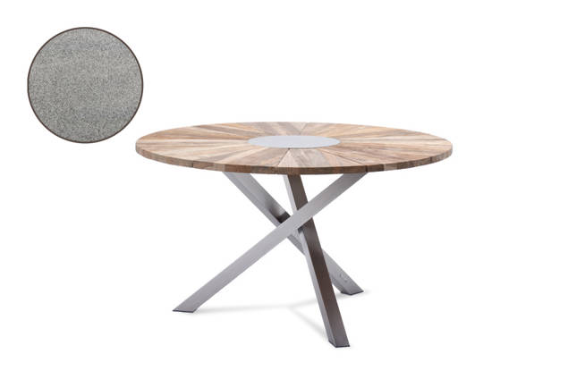 Alaska Table de jardin ronde acier inoxydable Ø130 cm