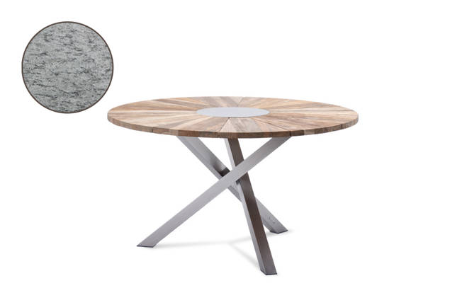 Alaska Table de jardin ronde acier inoxydable Ø130 cm