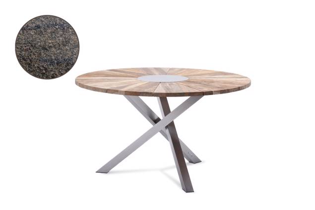 Alaska Table de jardin ronde acier inoxydable Ø 130 cm