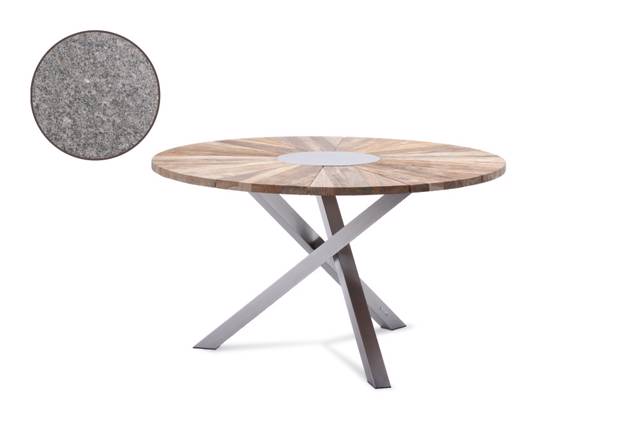 Alaska Table de jardin ronde acier inoxydable Ø 130 cm