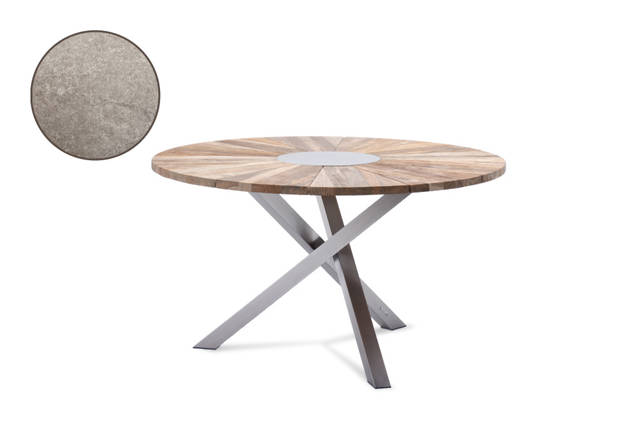 Alaska Table de jardin ronde acier inoxydable Ø130 cm