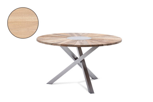 Alaska Table de jardin ronde acier inoxydable Ø130 cm