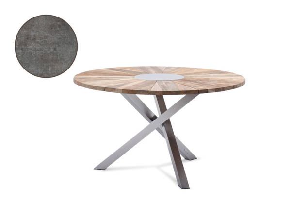 Alaska Table de jardin ronde acier inoxydable Ø130 cm