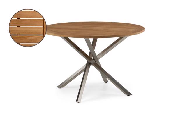 Alaska Table de jardin ronde acier inoxydable Ø 120 cm