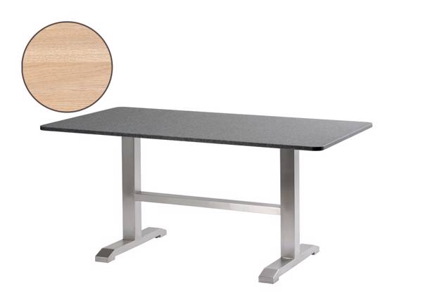 Amsterdam Table de jardin acier inoxydable 140x80 cm