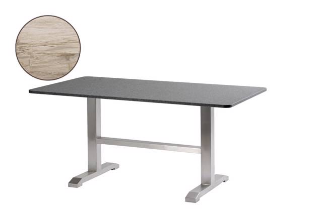 Amsterdam Table de jardin acier inoxydable 130x80 cm