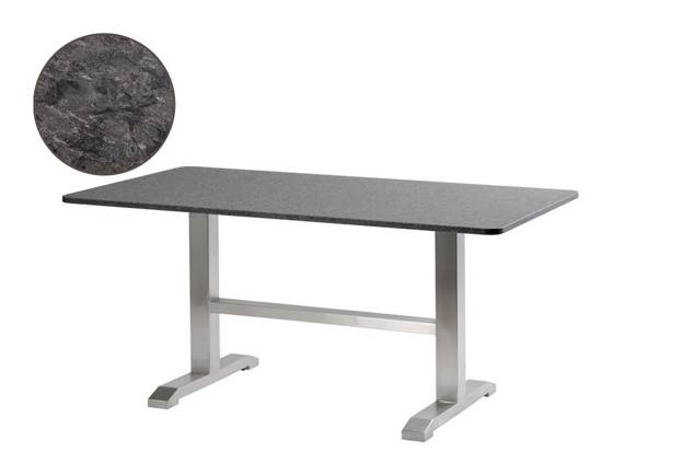 Amsterdam Table de jardin acier inoxydable 160x90 cm