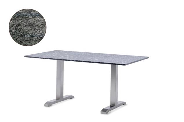Amsterdam Table de jardin acier inoxydable 140x95 cm