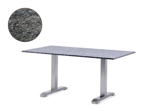 Amsterdam Table de jardin acier inoxydable 140x95 cm