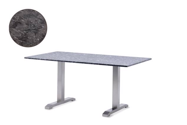 Amsterdam Table de jardin acier inoxydable 130x80 cm