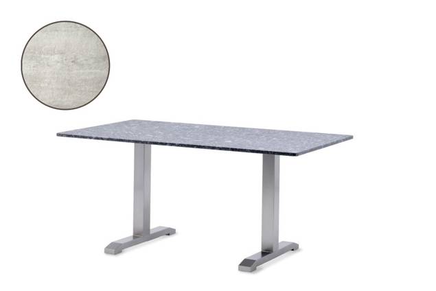 Amsterdam Table de jardin acier inoxydable 140x80 cm