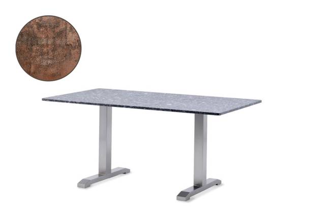 Amsterdam Table de jardin acier inoxydable 130x80 cm