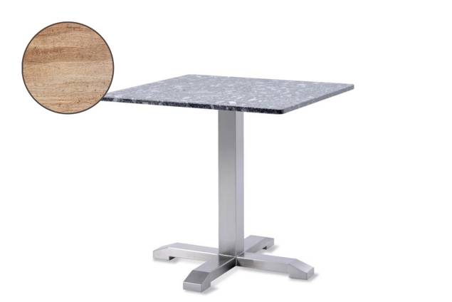 Amsterdam Table de jardin acier inoxydable 80x80 cm