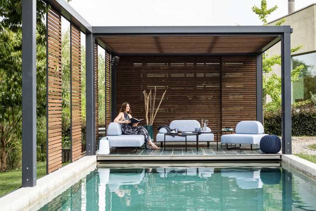 Barcelona 3er Loungebank Stahl 6